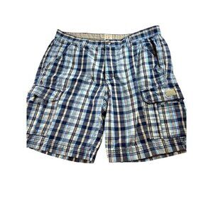 RedHead Men's Blue Plaid Cargo‎ Shorts Size 38